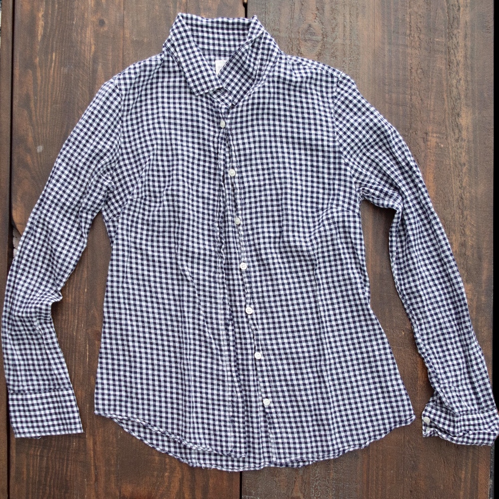 Navy and White Button Down